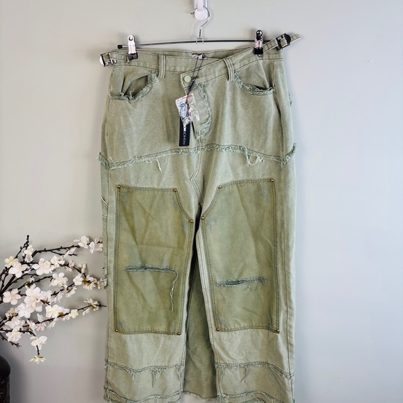 Fashion Nova Split Front Denim Maxi Skirt NWT Size XL - Picture 2 of 3